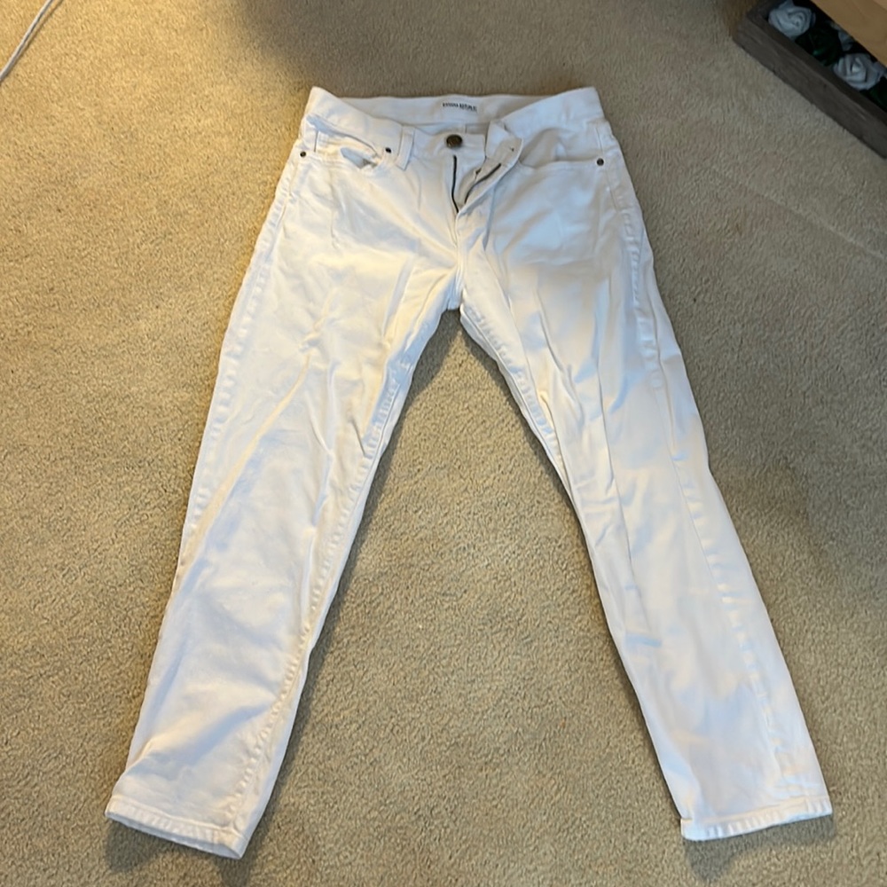 Banana Republic Boyfriend Denim White Jeans